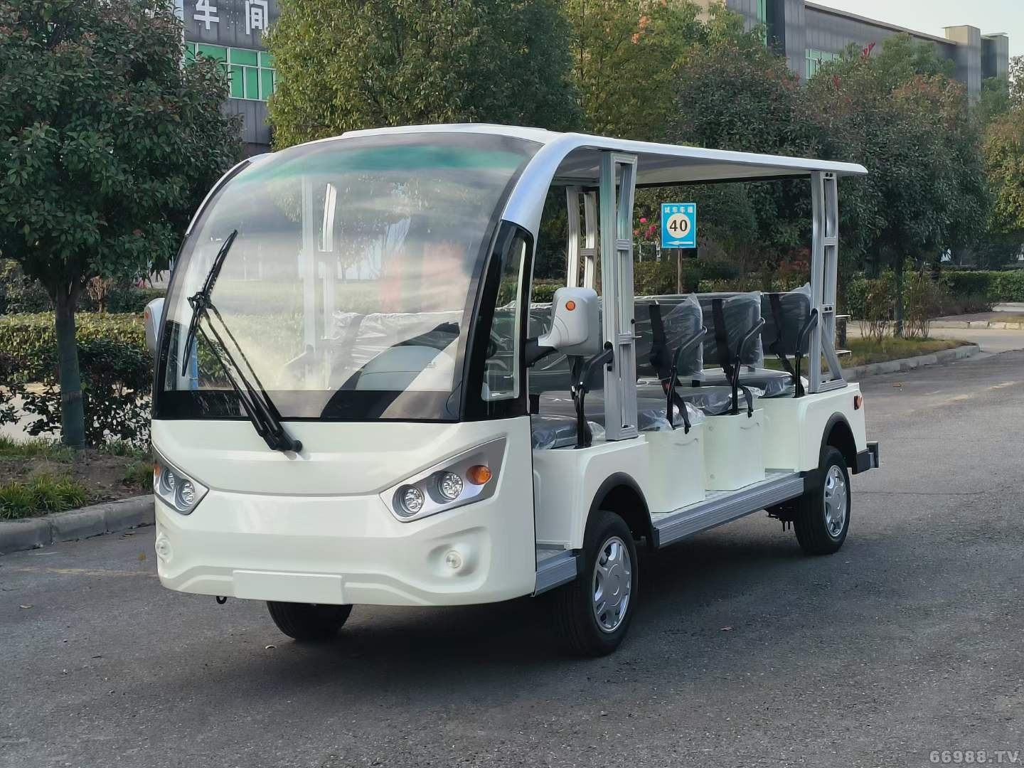 常州11座電動觀光車 全封閉觀光車 帶門電動游覽車